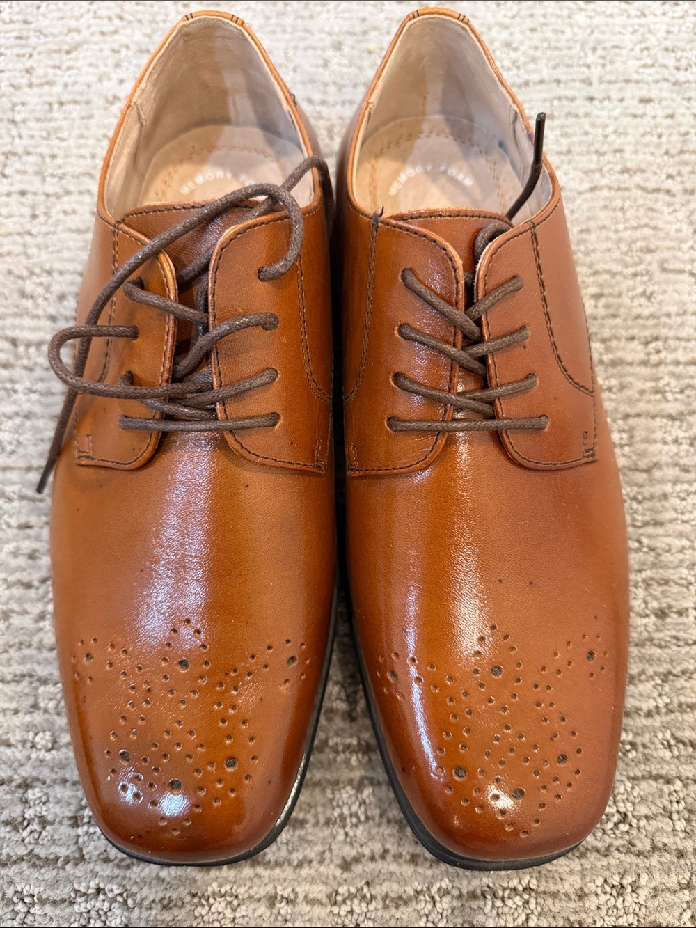 Boys Dress Shoes Florsheim Brown Leather Derby Oxfords